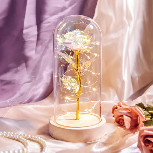 Enchanted Galaxy LED Preserved Rose Beauty and the Beast Glass Dome