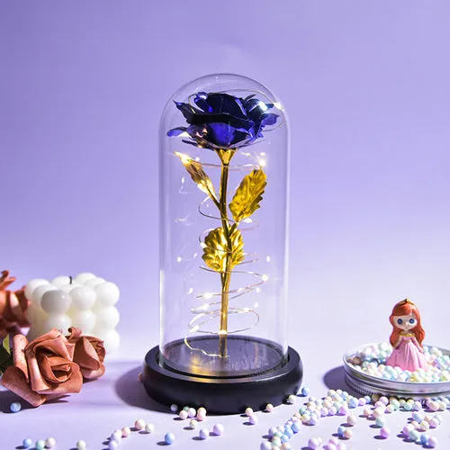 Enchanted Galaxy LED Preserved Rose Beauty and the Beast Glass Dome
