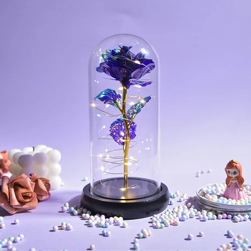 Enchanted Galaxy LED Preserved Rose Beauty and the Beast Glass Dome