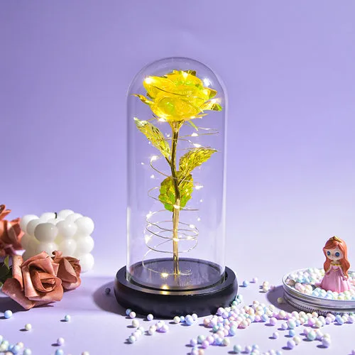 Enchanted Galaxy LED Preserved Rose Beauty and the Beast Glass Dome