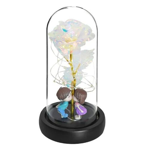 Enchanted Galaxy LED Preserved Rose Beauty and the Beast Glass Dome
