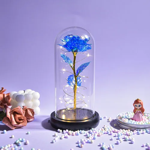 Enchanted Galaxy LED Preserved Rose Beauty and the Beast Glass Dome