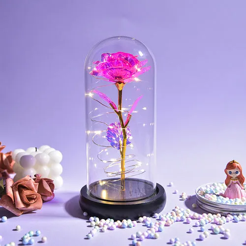 Enchanted Galaxy LED Preserved Rose Beauty and the Beast Glass Dome