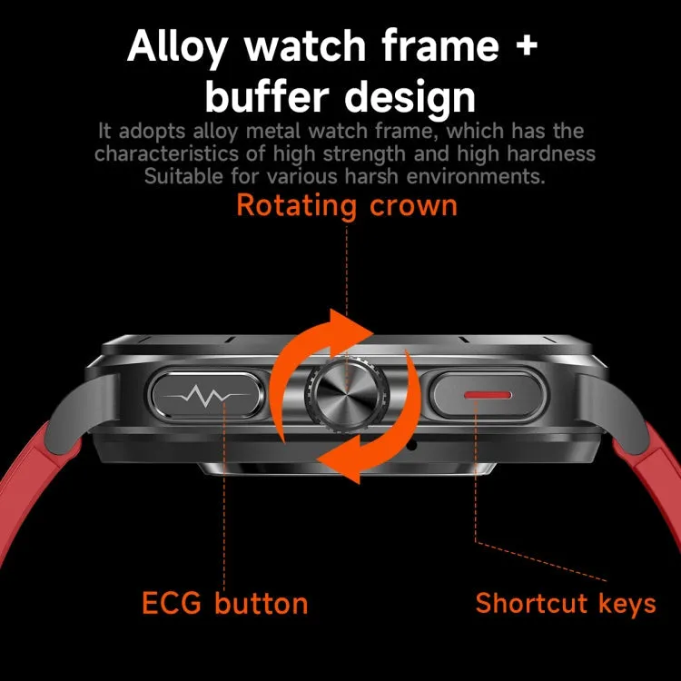 ET492 1.43 inch AMOLED Screen Steel Strap Smart Watch Supports ECG/Blood Sugar Monitoring(Black)