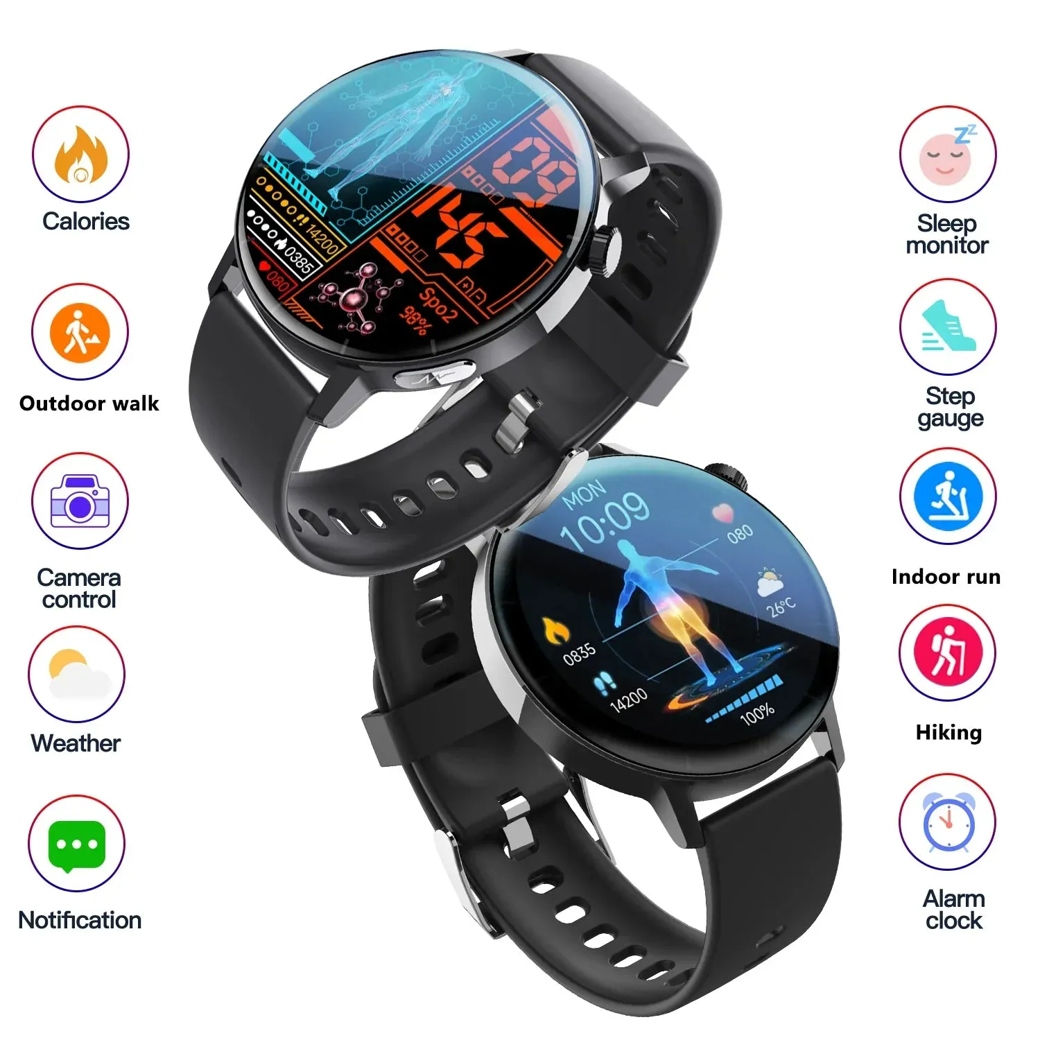 F67Pro NEW Health monitoring,non-invasive blood sugar,body temperature,heart rate,blood oxygen,automatic measurement,ECG,blood lipid analysis Smart Watch