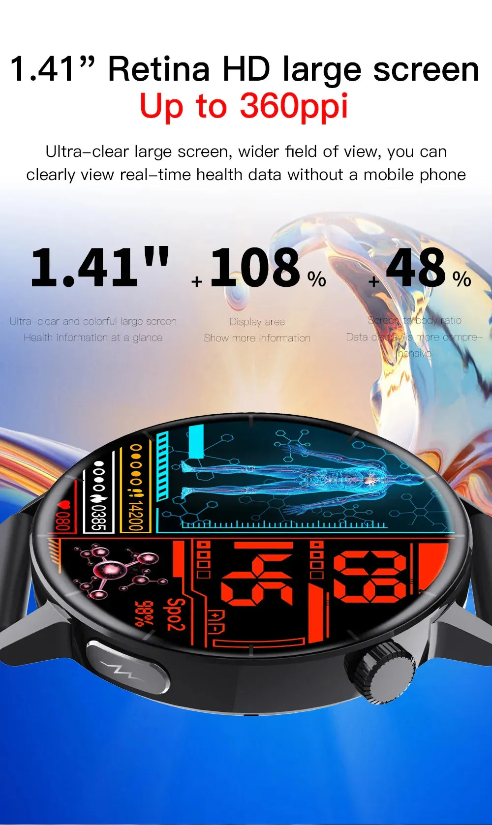 F67Pro NEW Health monitoring,non-invasive blood sugar,body temperature,heart rate,blood oxygen,automatic measurement,ECG,blood lipid analysis Smart Watch