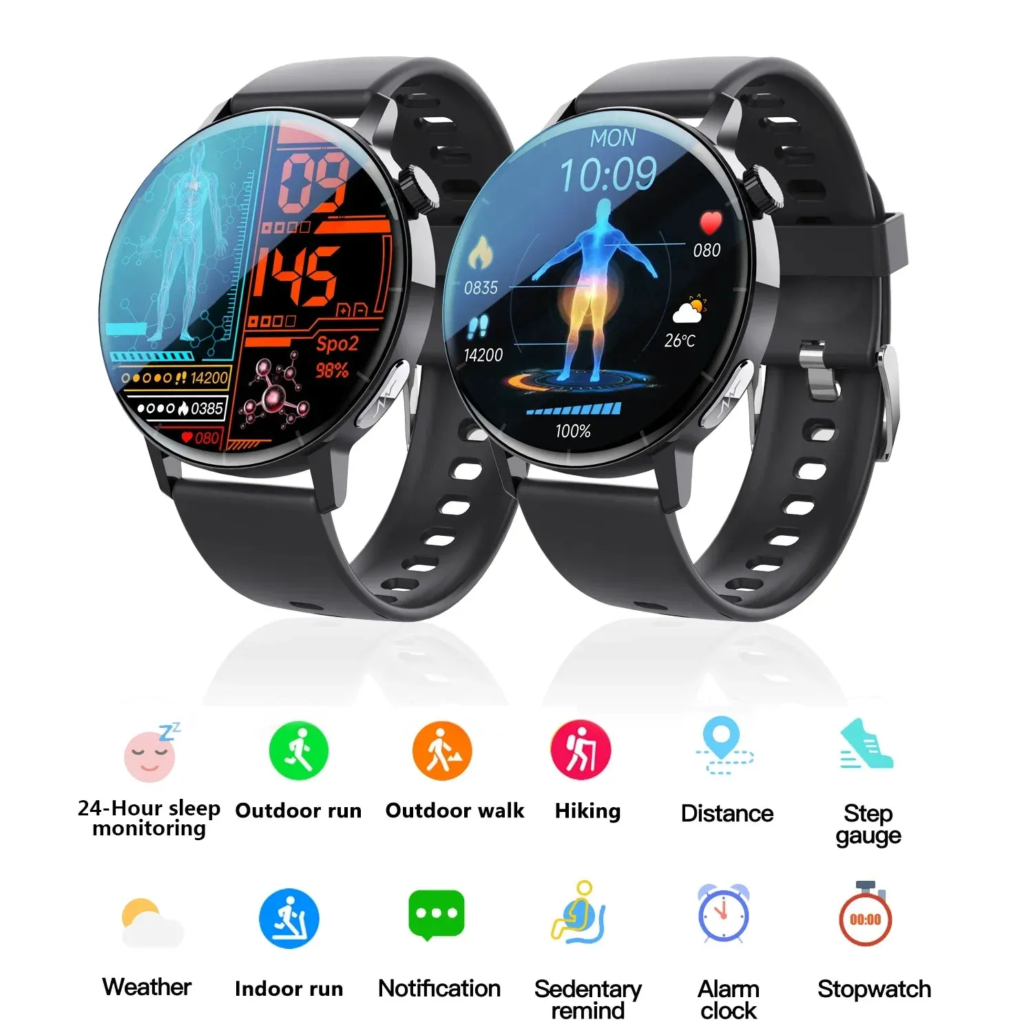 F67Pro NEW Health monitoring,non-invasive blood sugar,body temperature,heart rate,blood oxygen,automatic measurement,ECG,blood lipid analysis Smart Watch