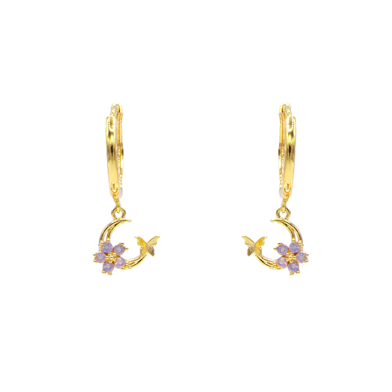 Fairy Butterfly Hoop Earrings