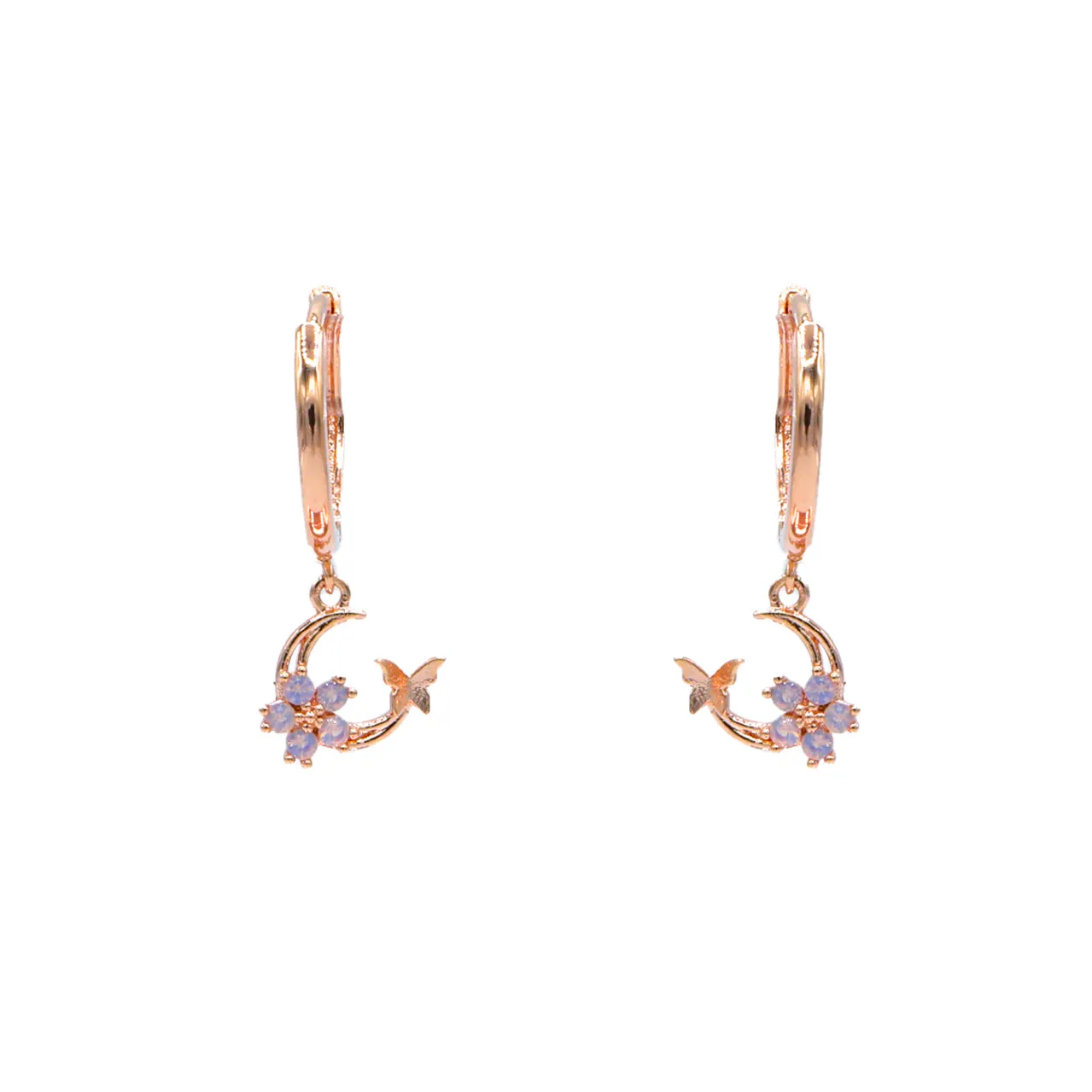 Fairy Butterfly Hoop Earrings