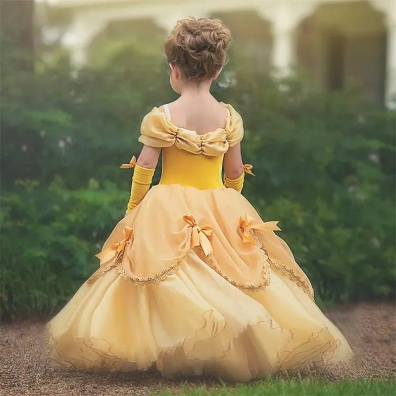 Fancy Beauty and the Beast Baby Girl Halloween Cosplay Costume for Carnival and Christmas Princess Dresses