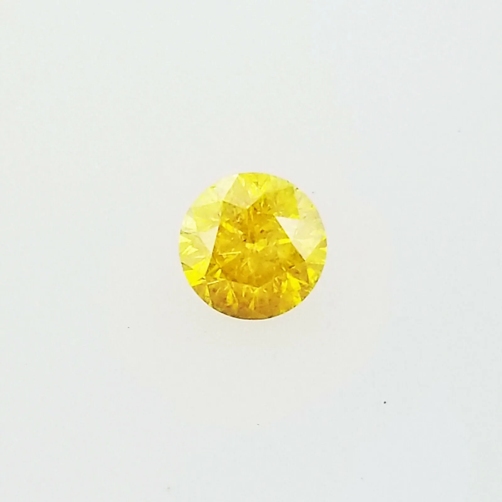 Fancy Vivid Yellow Color 0.41 Carats I1 Natural Round Brilliant Loose Diamond
