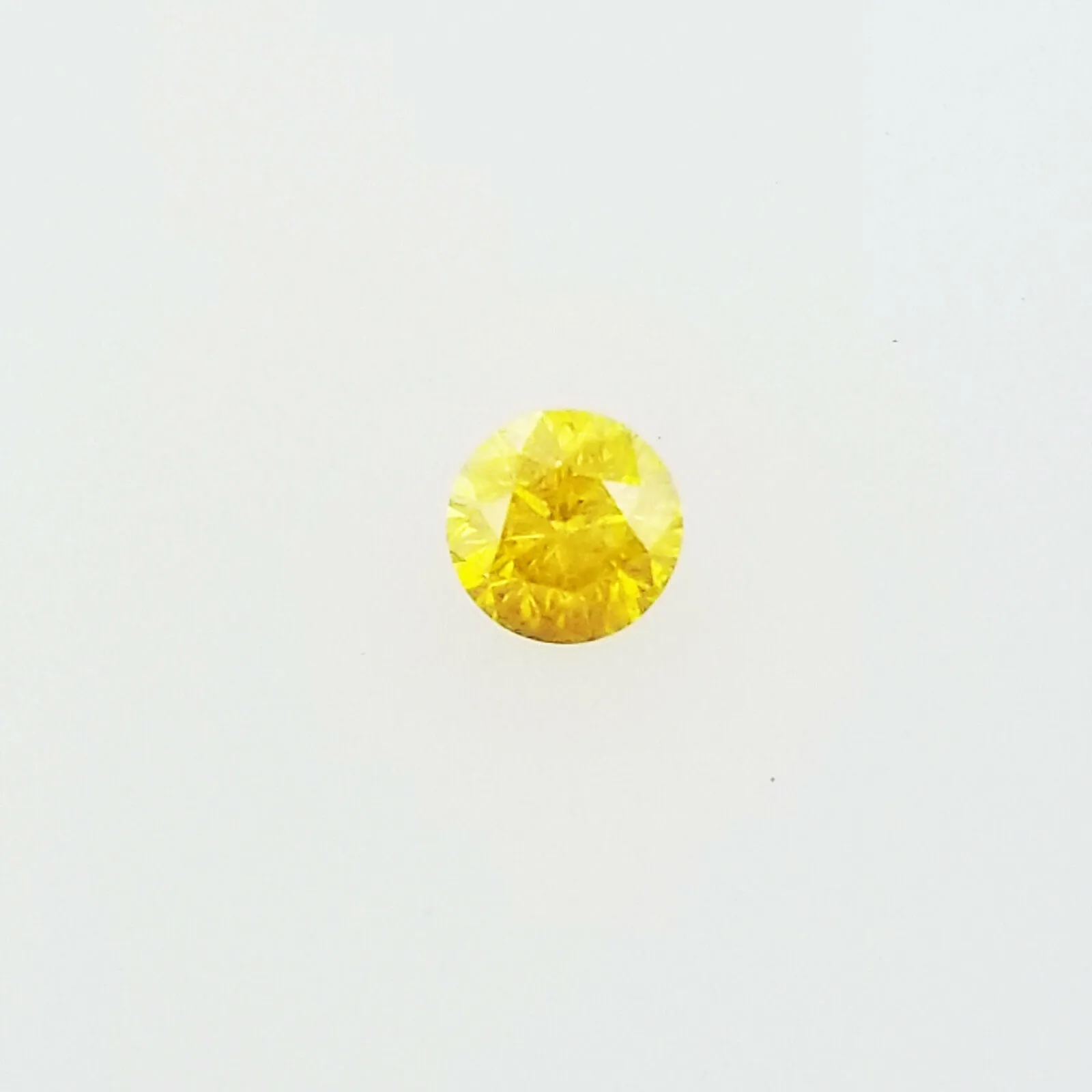 Fancy Vivid Yellow Color 0.41 Carats I1 Natural Round Brilliant Loose Diamond