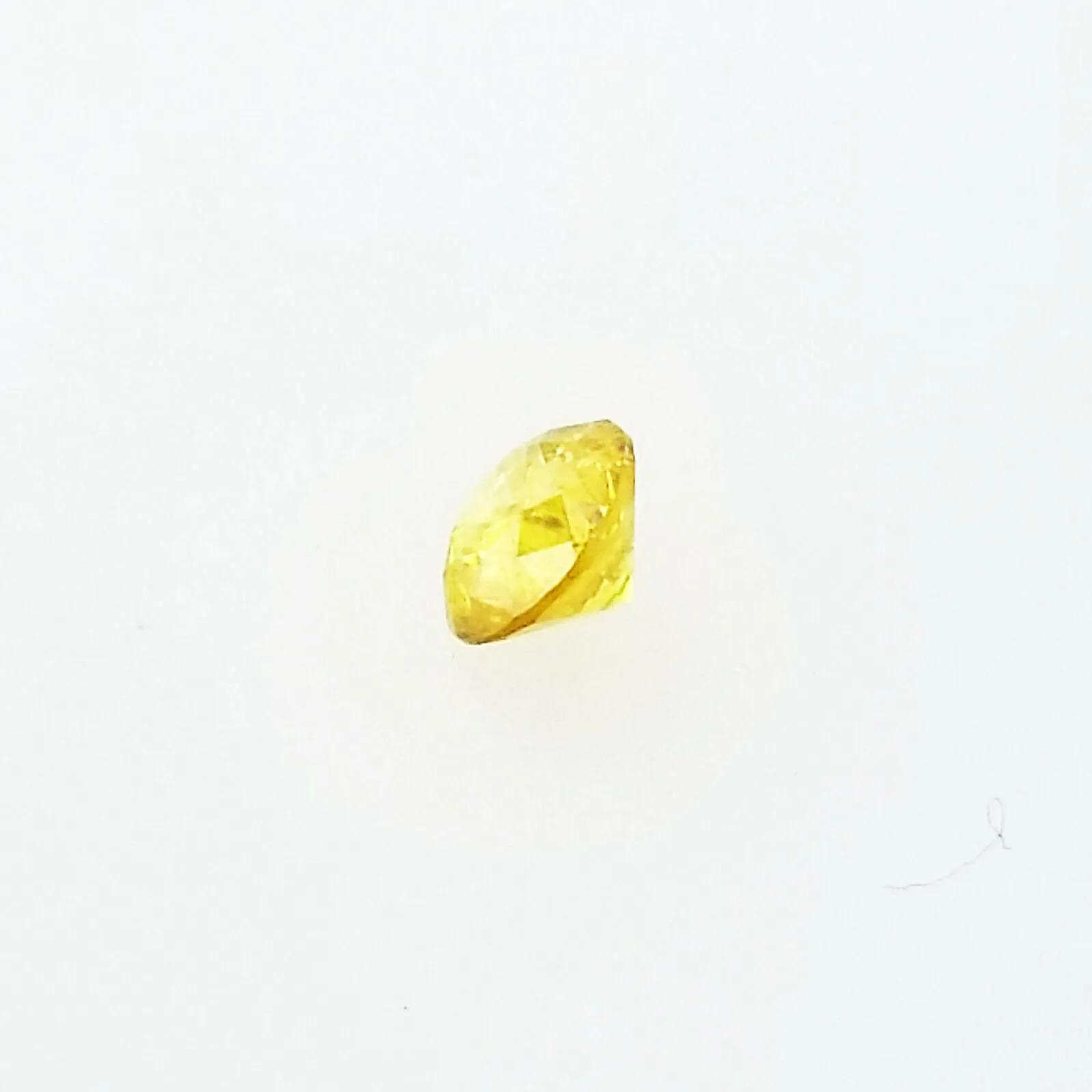 Fancy Vivid Yellow Color 0.41 Carats I1 Natural Round Brilliant Loose Diamond