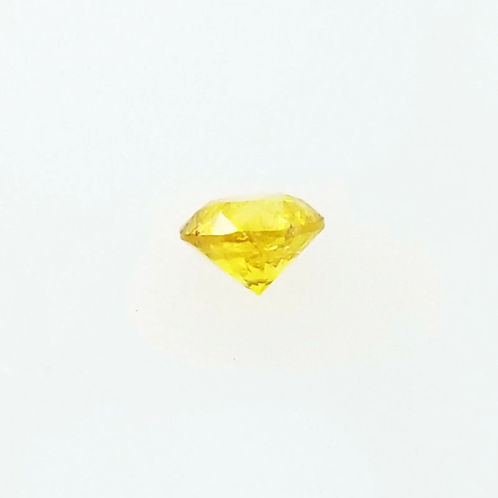 Fancy Vivid Yellow Color 0.41 Carats I1 Natural Round Brilliant Loose Diamond