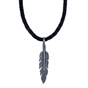 Feather on Leather Necklace