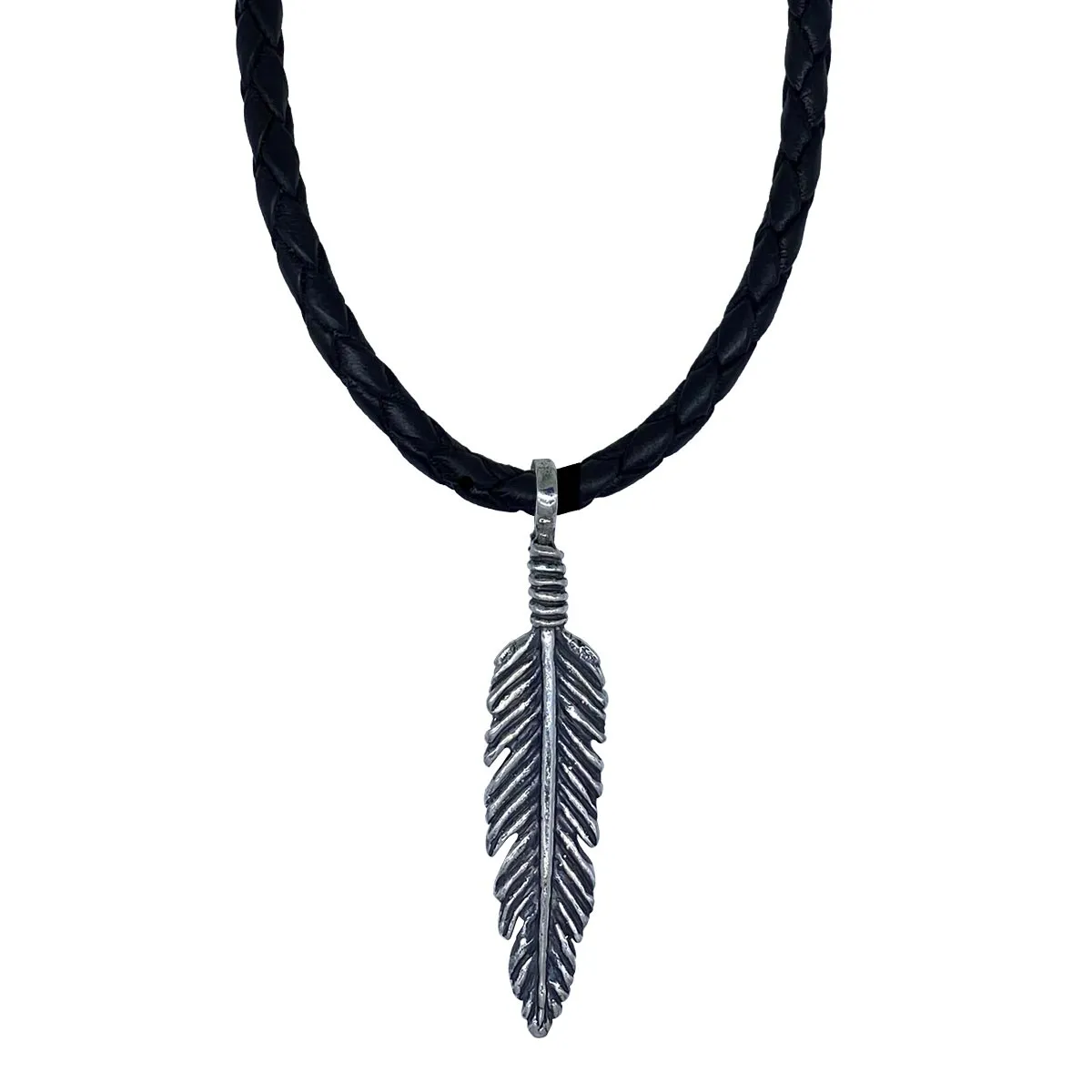 Feather on Leather Necklace