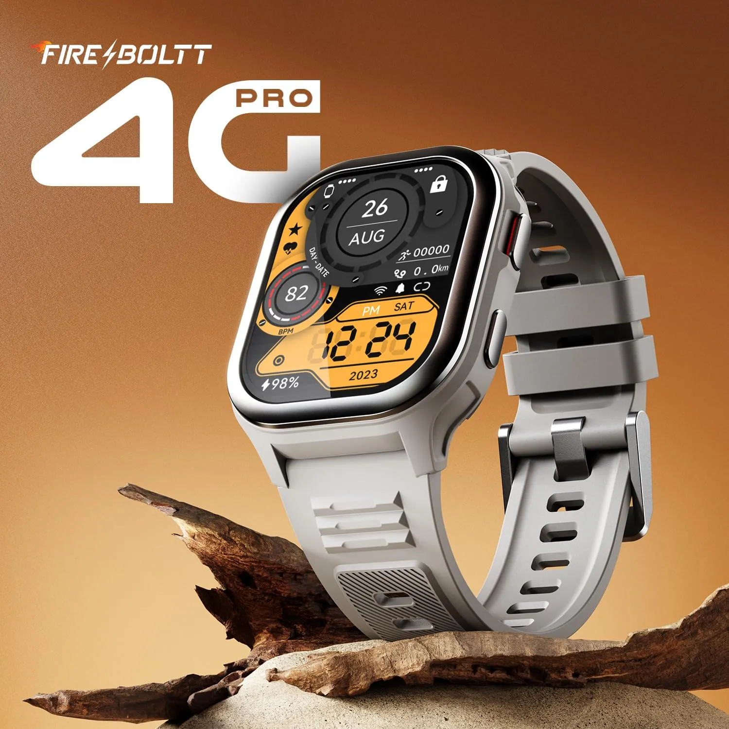 Fire-Boltt 4G Pro Volte Calling Smart Watch- 2.02” TFT Display, 4G Nano-SIM GPS, Health Suite, Sports Modes, 400mAh Battery (Gray)