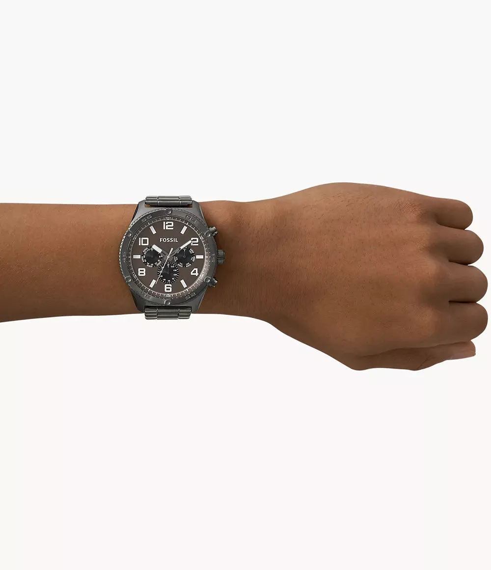 Fossil Brox Gents Multifunction Smoke Stainless Steel Watch