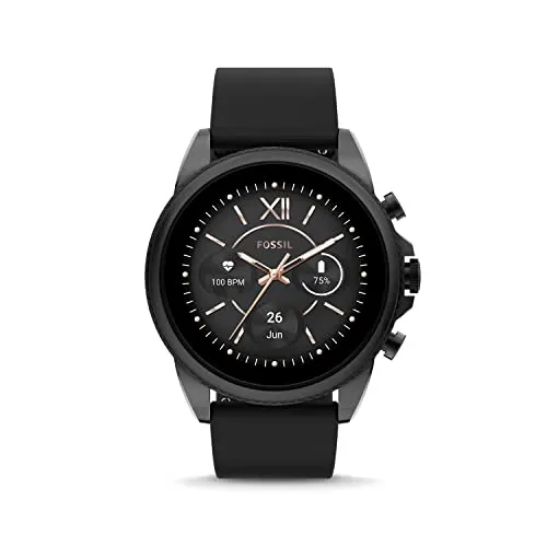 Fossil Gen 6 Stainless Steel and Silicone Smart Watch - Black