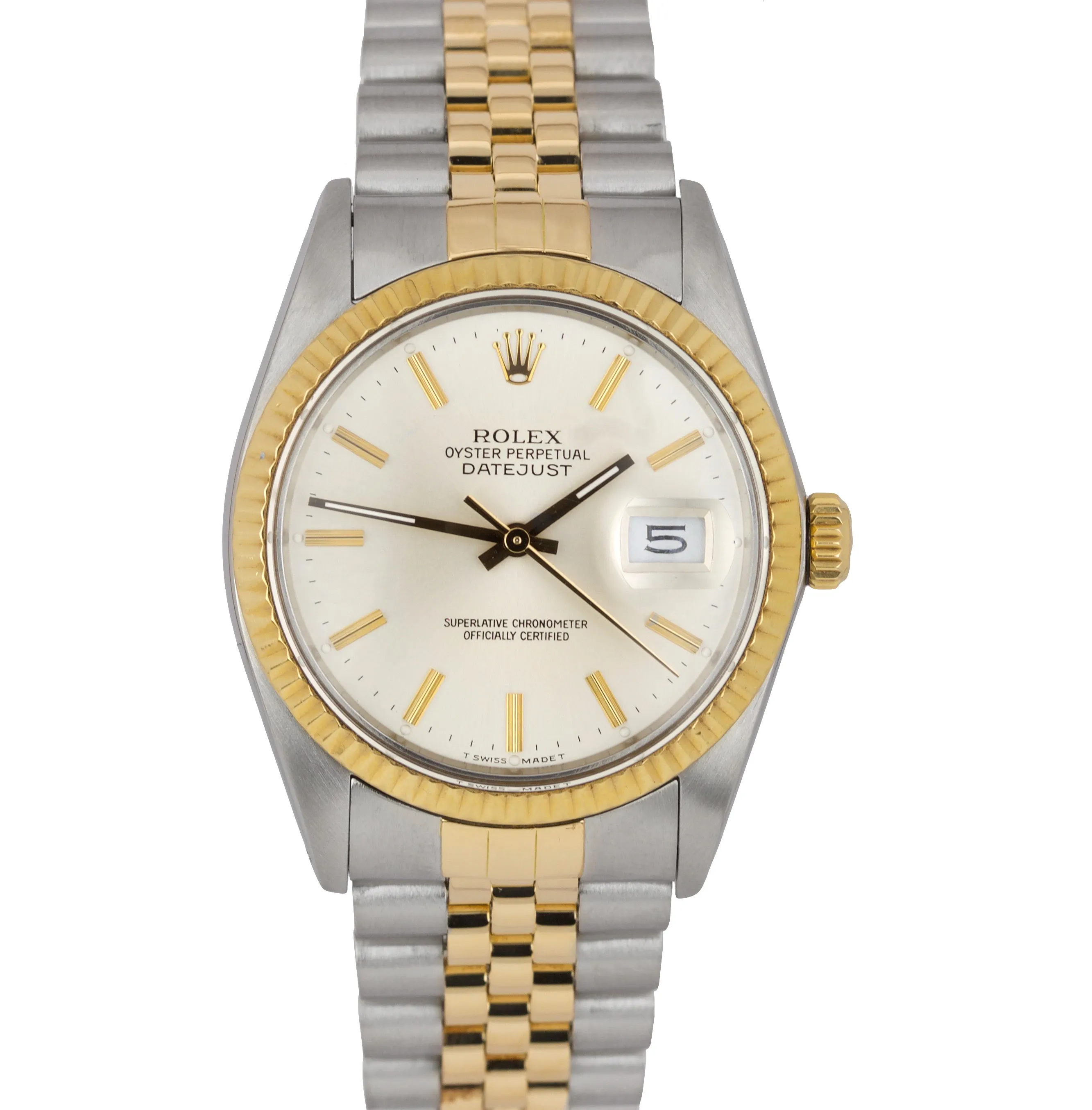 FULL SET Rolex DateJust 36mm 16013 Two-Tone Yellow Gold Champagne Jubilee Watch