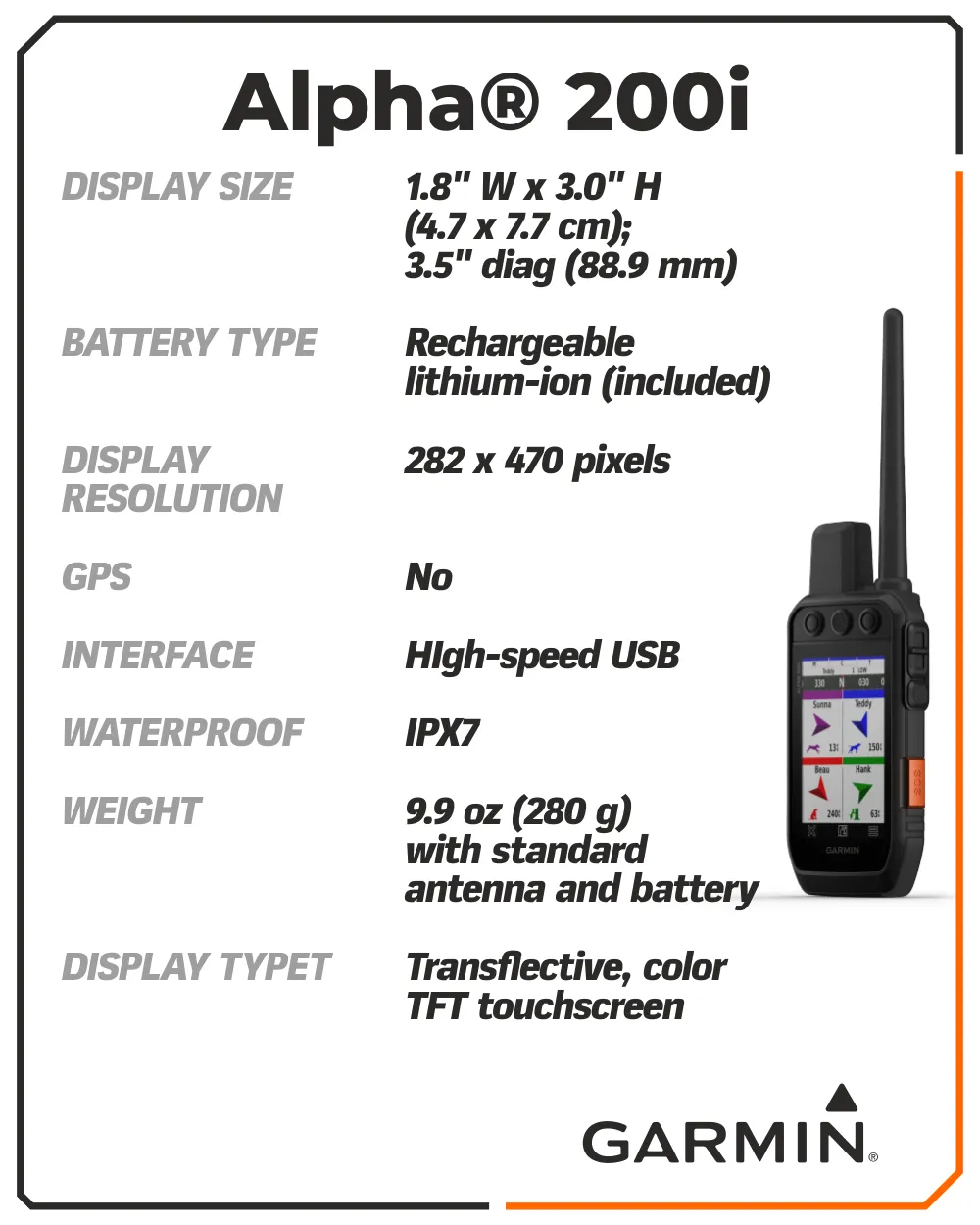 Garmin Alpha 200i GPS Track and Train Handheld Only or with Collar with Wearable4U Bundle
