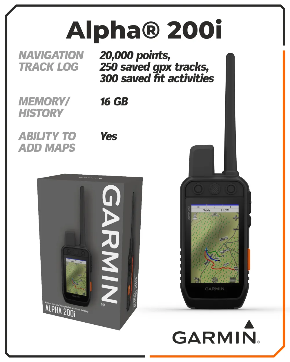 Garmin Alpha 200i GPS Track and Train Handheld Only or with Collar with Wearable4U Bundle
