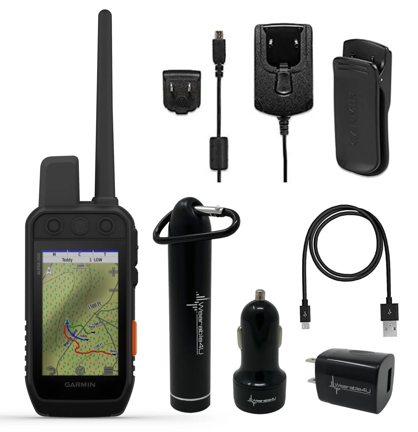 Garmin Alpha 200i GPS Track and Train Handheld Only or with Collar with Wearable4U Bundle