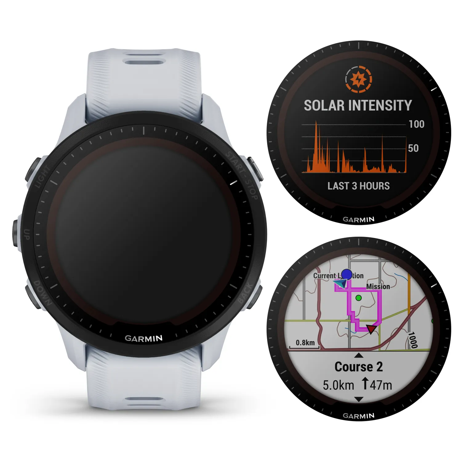Garmin Forerunner 955 Series GPS Running and Triathlon Smartwatch with Wearable4U EarBuds Bundle