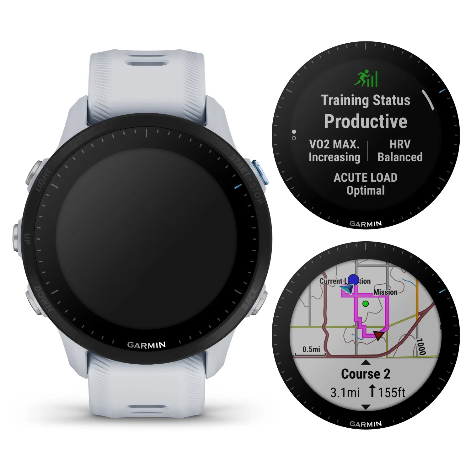 Garmin Forerunner 955 Series GPS Running and Triathlon Smartwatch with Wearable4U EarBuds Bundle