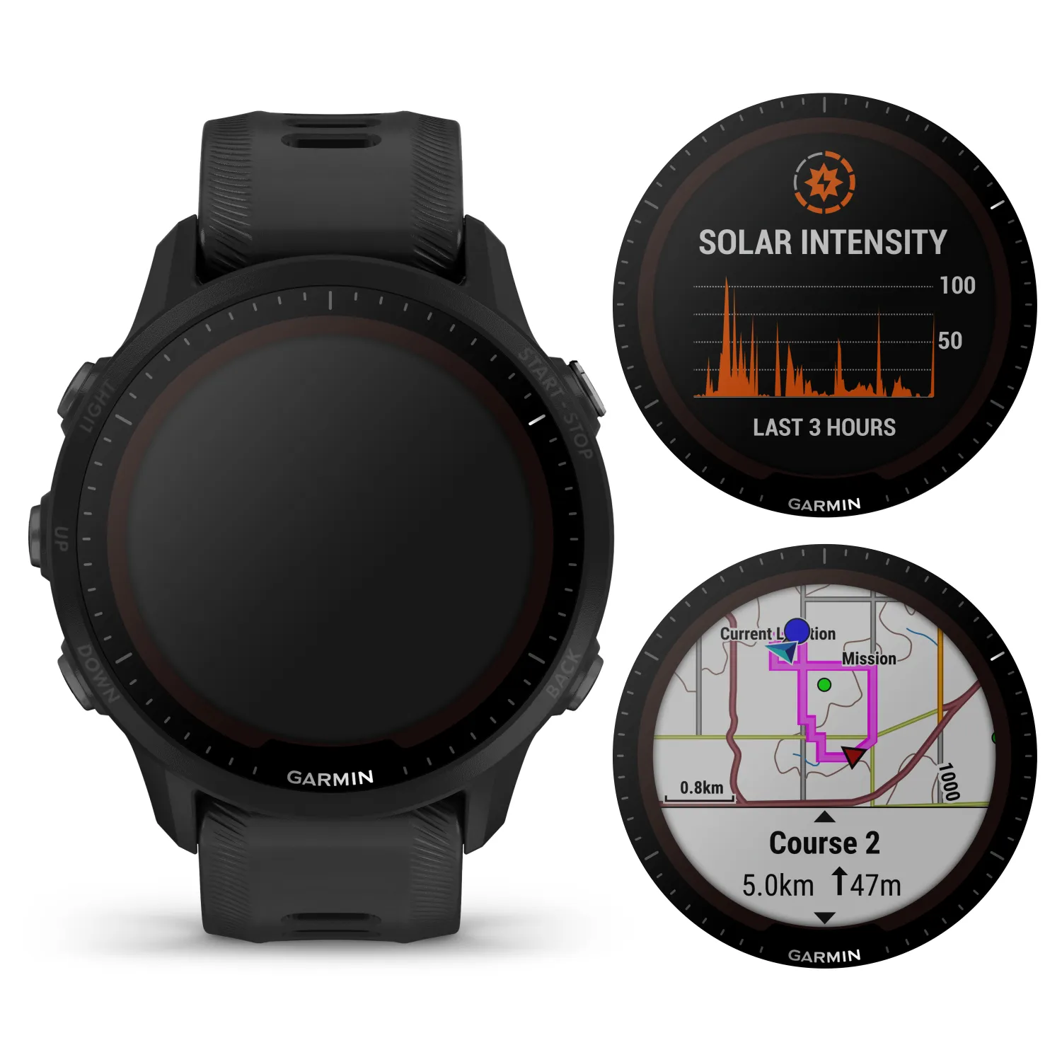 Garmin Forerunner 955 Series GPS Running and Triathlon Smartwatch with Wearable4U EarBuds Bundle