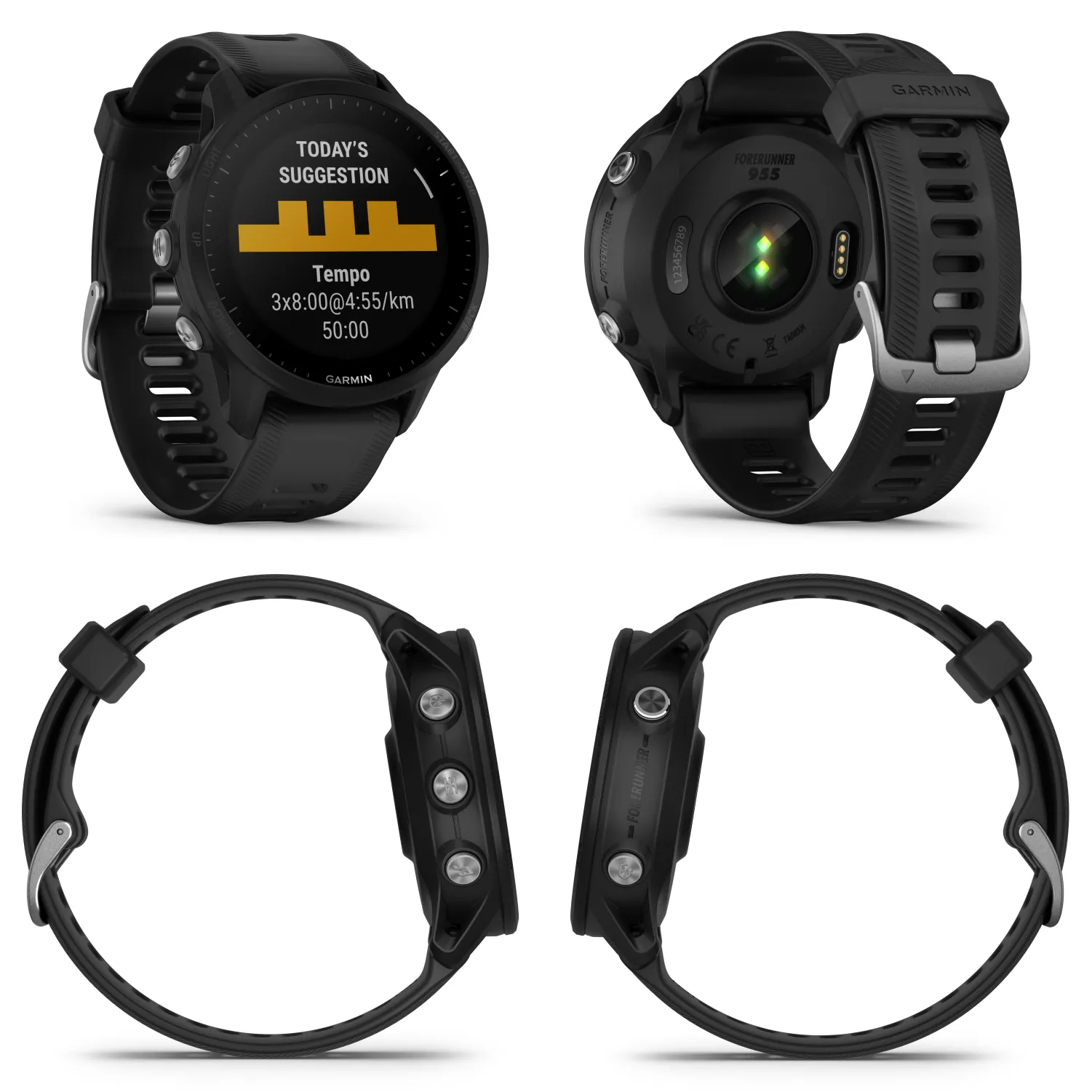Garmin Forerunner 955 Series GPS Running and Triathlon Smartwatch with Wearable4U EarBuds Bundle
