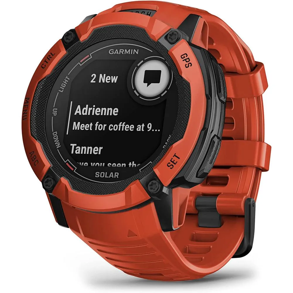 Garmin Instinct 2X Solar Rugged GPS Smartwatch Flame Red   2x Tactical Bracelet