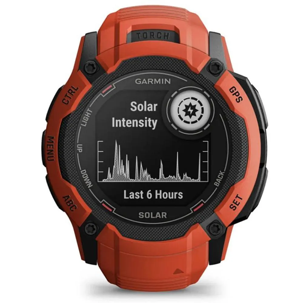 Garmin Instinct 2X Solar Rugged GPS Smartwatch Flame Red   2x Tactical Bracelet