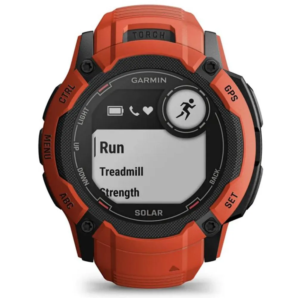 Garmin Instinct 2X Solar Rugged GPS Smartwatch Flame Red   2x Tactical Bracelet