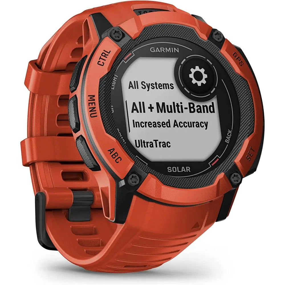 Garmin Instinct 2X Solar Rugged GPS Smartwatch Flame Red   2x Tactical Bracelet