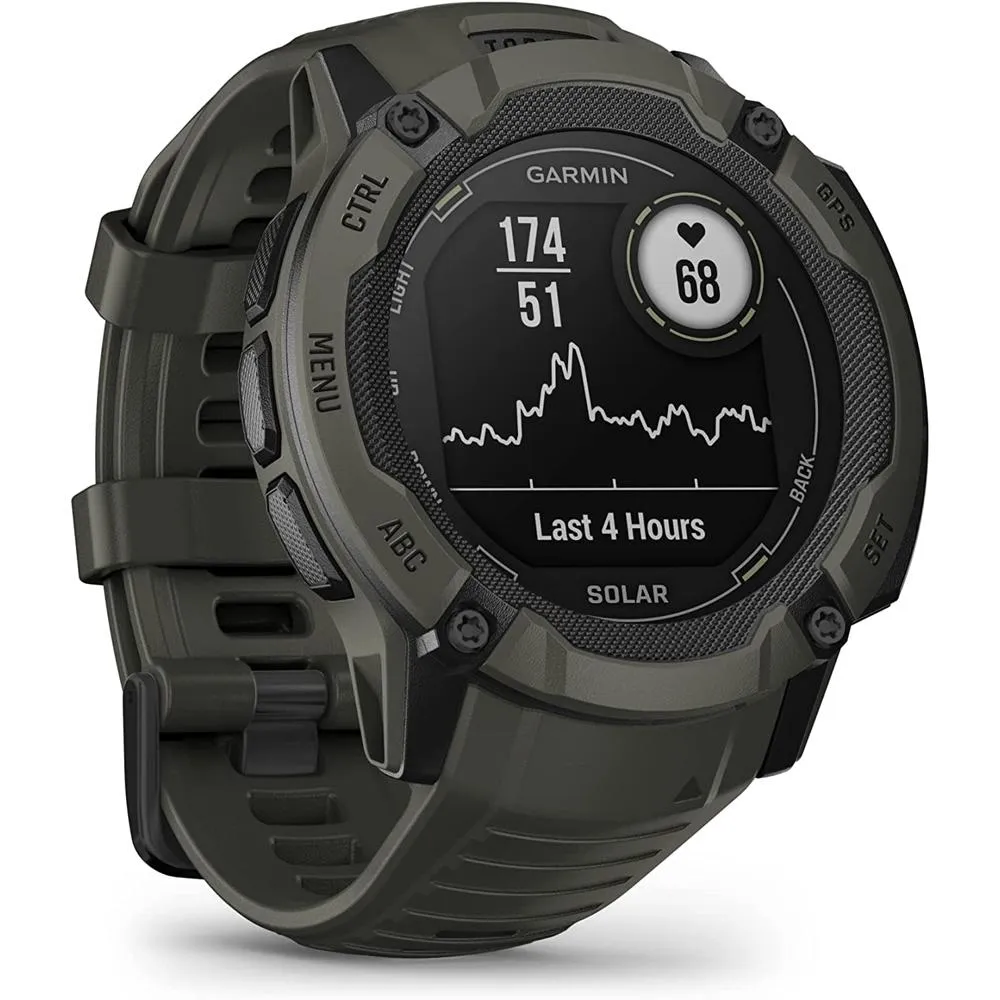 Garmin Instinct 2X Solar Rugged GPS Smartwatch Moss with 2x Tactical Bracelet
