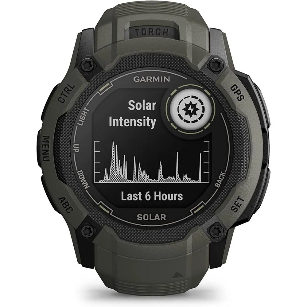 Garmin Instinct 2X Solar Rugged GPS Smartwatch Moss with 2x Tactical Bracelet