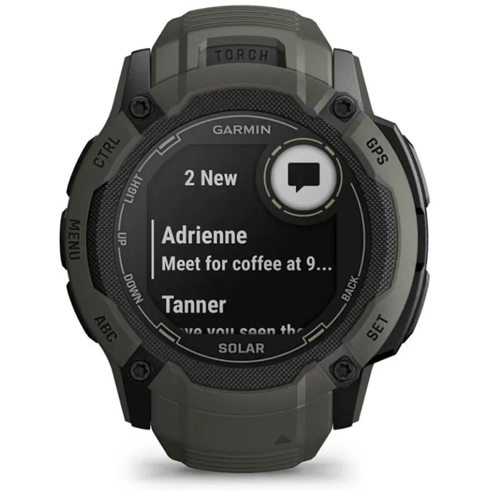 Garmin Instinct 2X Solar Rugged GPS Smartwatch Moss with 2x Tactical Bracelet
