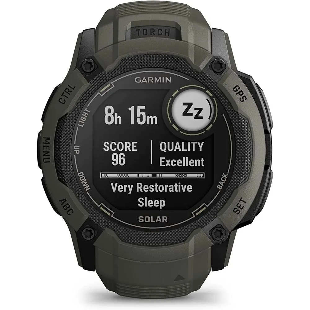 Garmin Instinct 2X Solar Rugged GPS Smartwatch Moss with 2x Tactical Bracelet