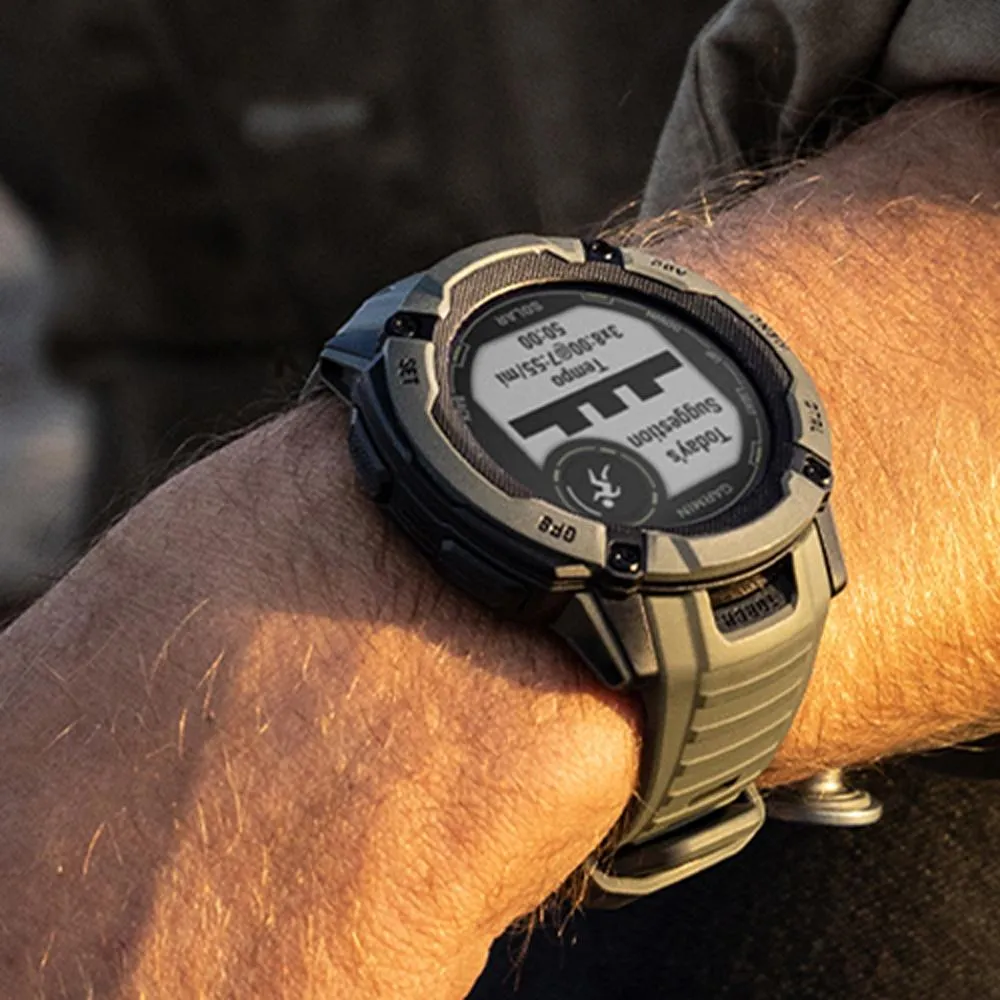 Garmin Instinct 2X Solar Rugged GPS Smartwatch Moss with 2x Tactical Bracelet
