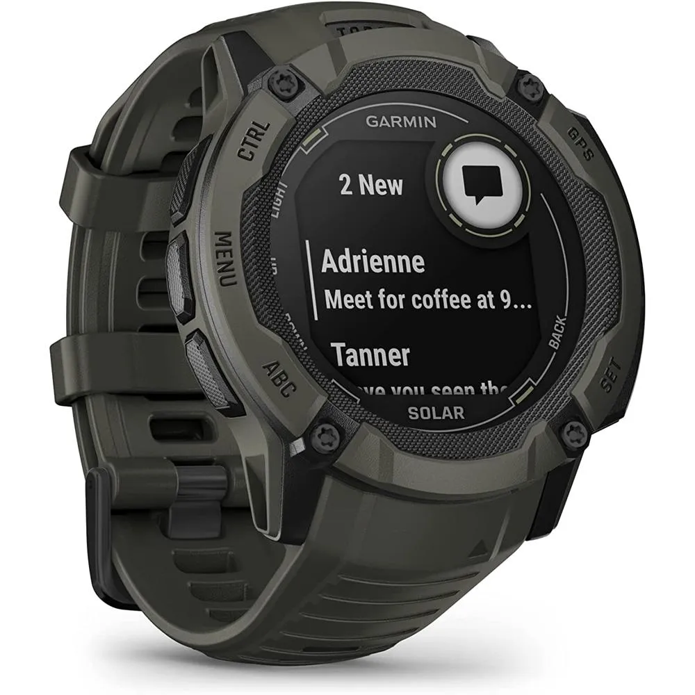 Garmin Instinct 2X Solar Rugged GPS Smartwatch Moss with 2x Tactical Bracelet