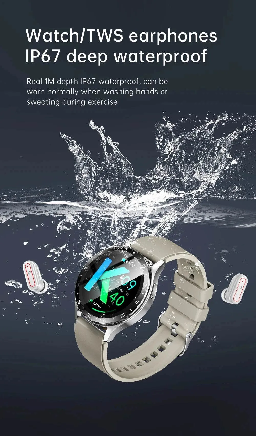 Gejian New Men's Smart Watch AMOLED Screen Heart Rate Bluetooth Call NFC Sports Tracker Waterproof Smart Watch Women