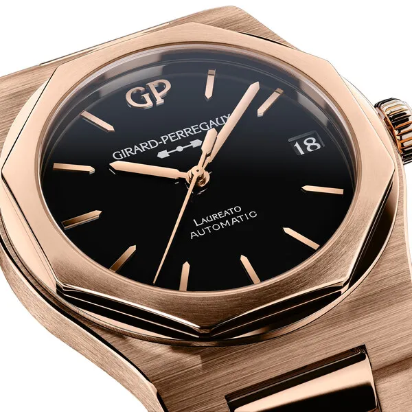 Girard-Perregaux Laureato 42mm Watch with Pink Gold Bracelet