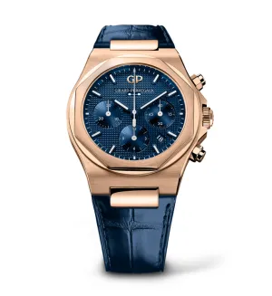 Girard-Perregaux Laureato Chronograph 42mm Watch with Blue Leather Strap