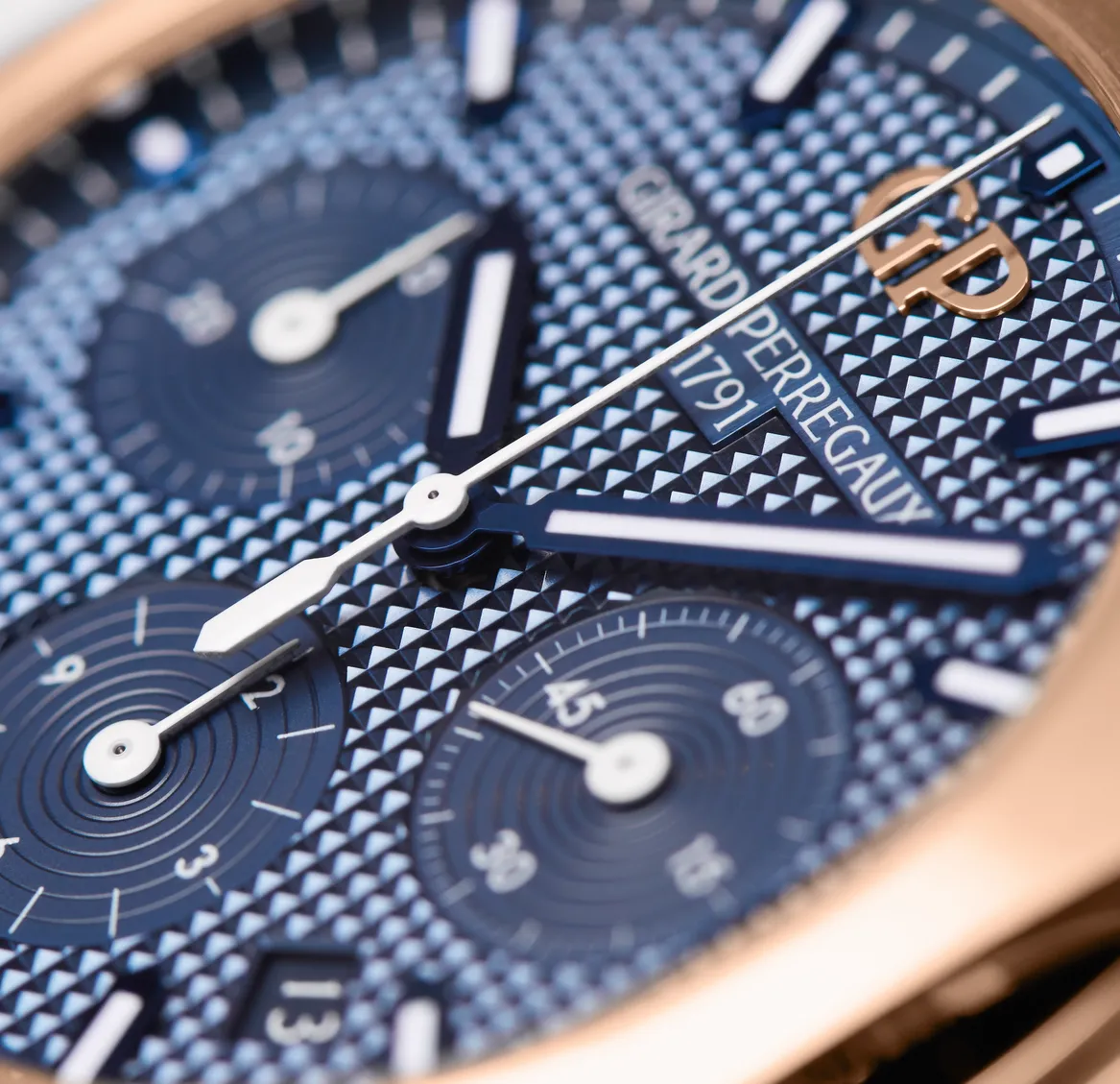 Girard-Perregaux Laureato Chronograph 42mm Watch with Blue Leather Strap