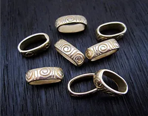 Gold Bronze Artisan Spiral Jewelry Link (one link)(N)