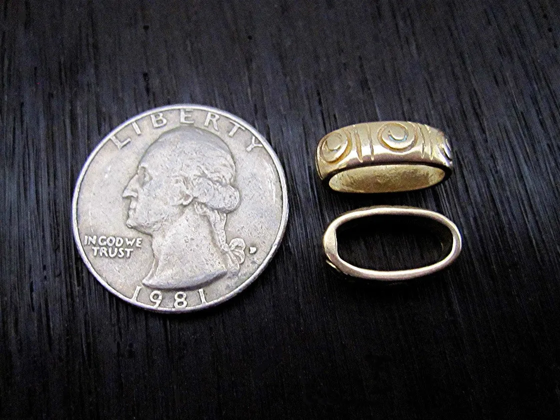 Gold Bronze Artisan Spiral Jewelry Link (one link)(N)