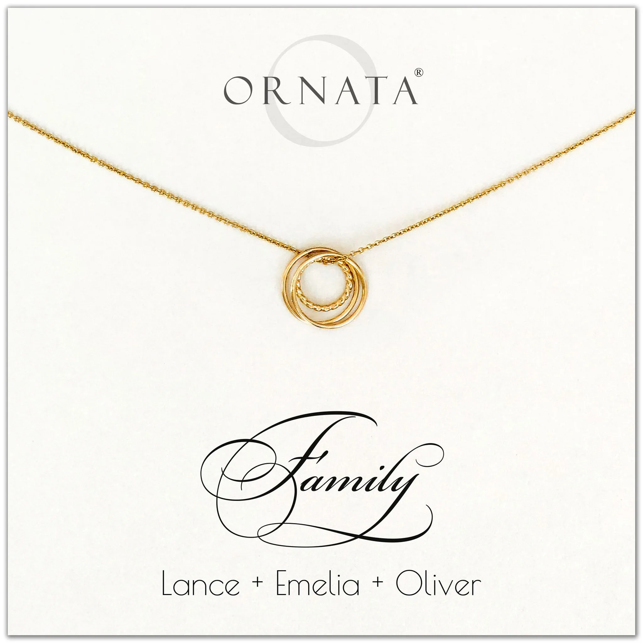 Gold Filled “Family of Three” Necklace | Two Adults & One Child