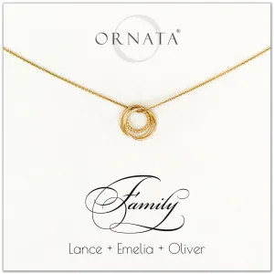 Gold Filled “Family of Three” Necklace | Two Adults & One Child