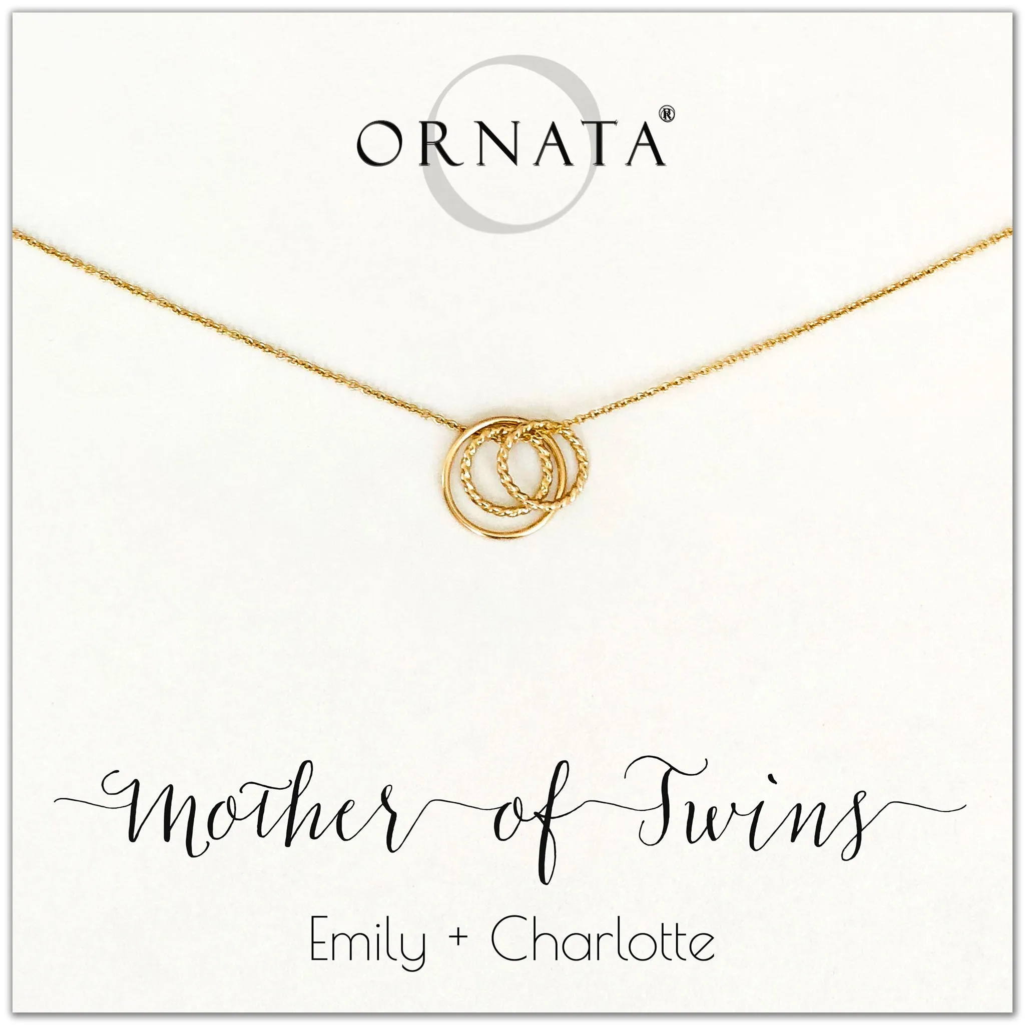Gold Filled “Mother of Twins” Necklace | One Adult & Two Children